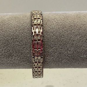 Milor Italy Sterling Silver .925 Bracelet - basket weave pattern - 22 grams